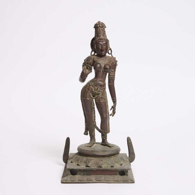 A Large Bronze Figure of Parvati, South India, 18th Century